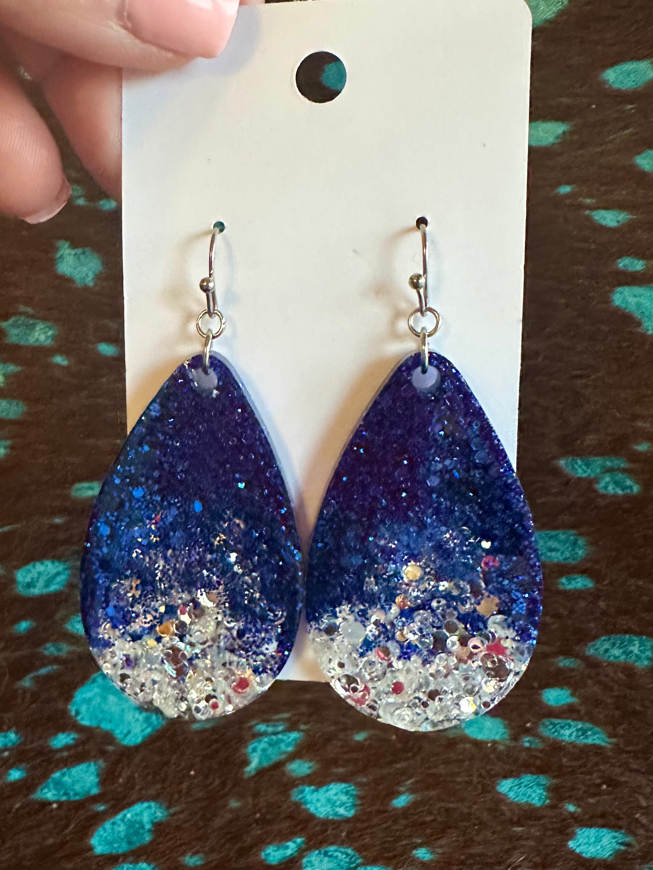 Acrylic Glitter Two-Tone Earrings