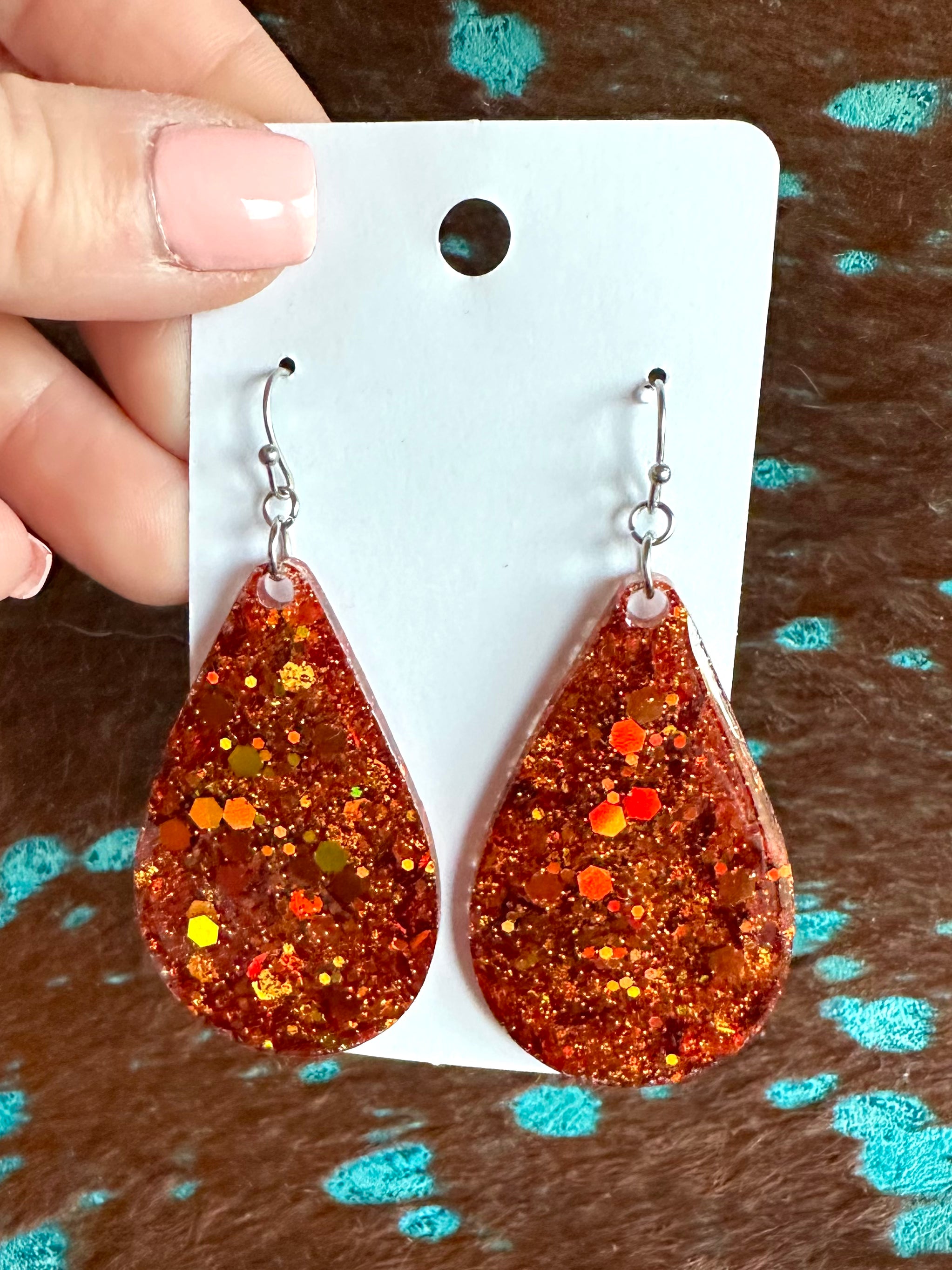 Acrylic Solid Sparkle Earrings