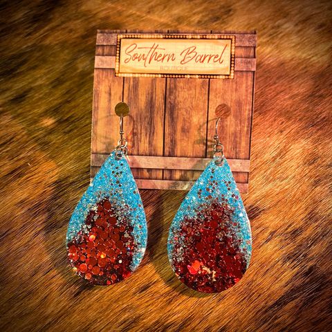 Acrylic Glitter Two-Tone Earrings