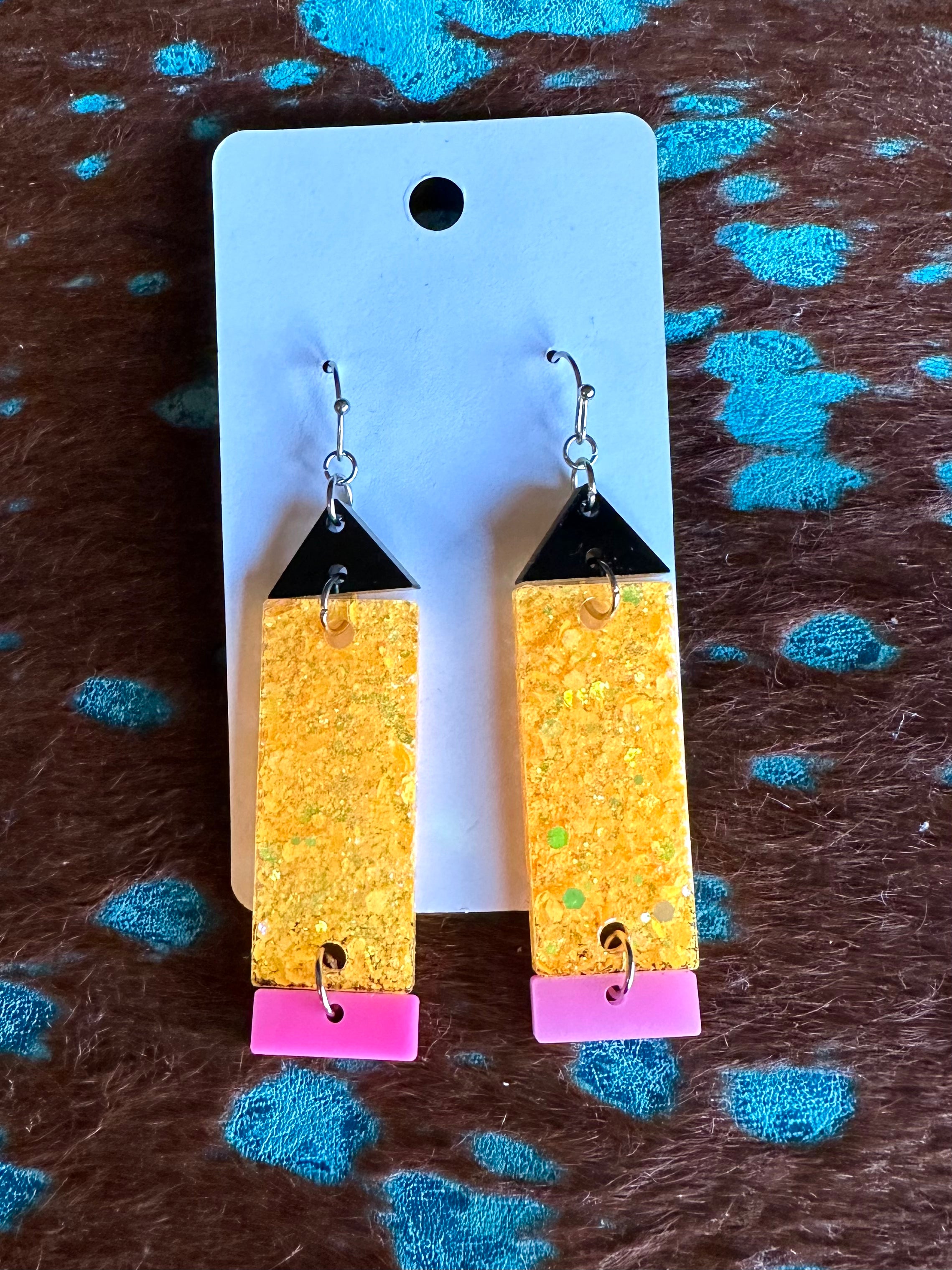Acrylic Glitter Custom Design Earrings