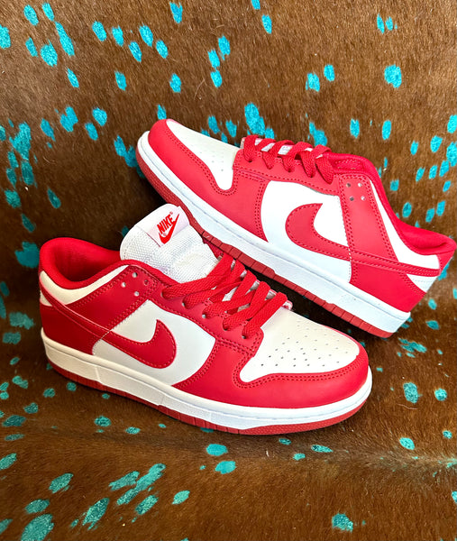 Red and White Sneakers