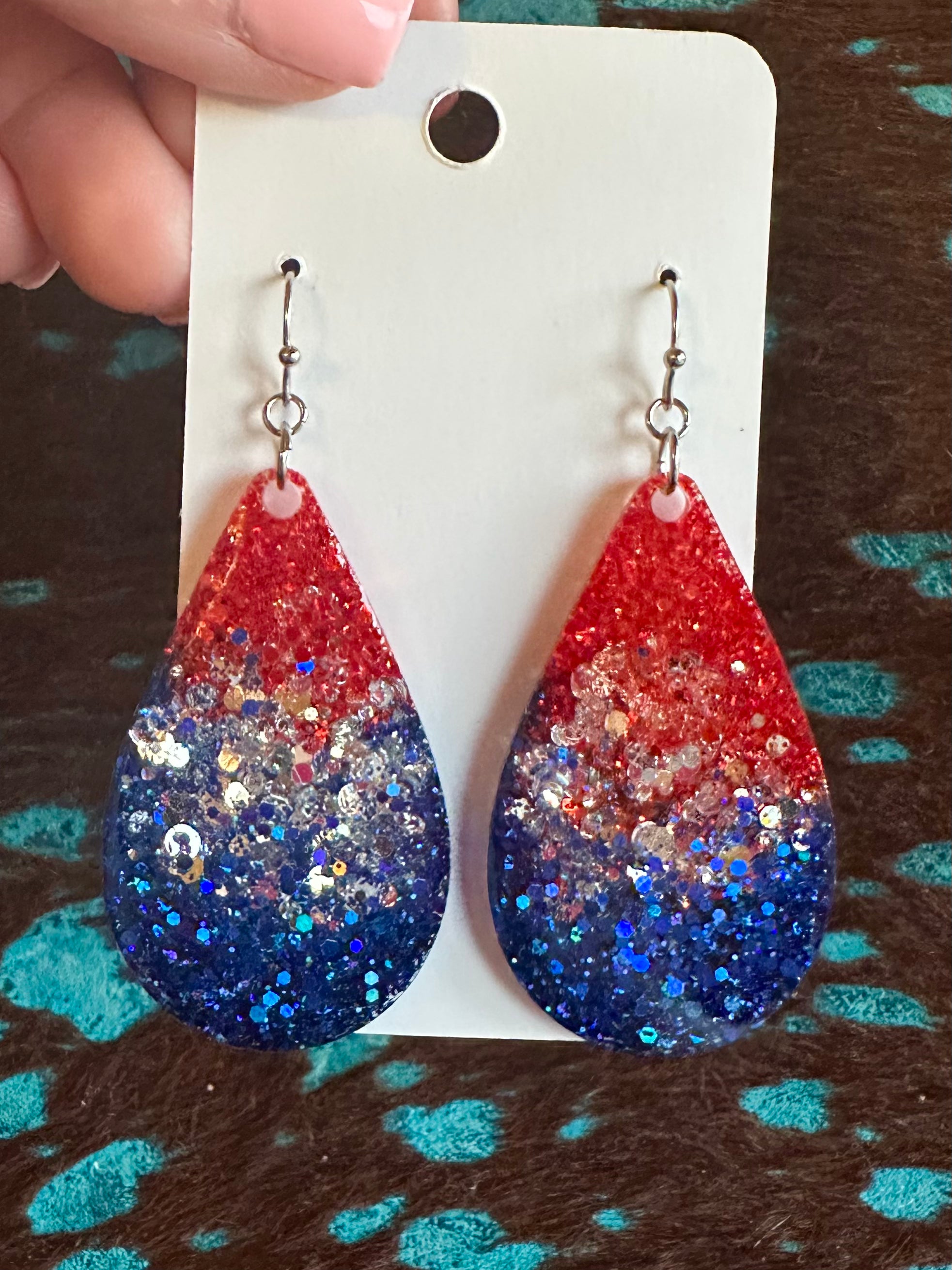 Acrylic Glitter Two-Tone Earrings