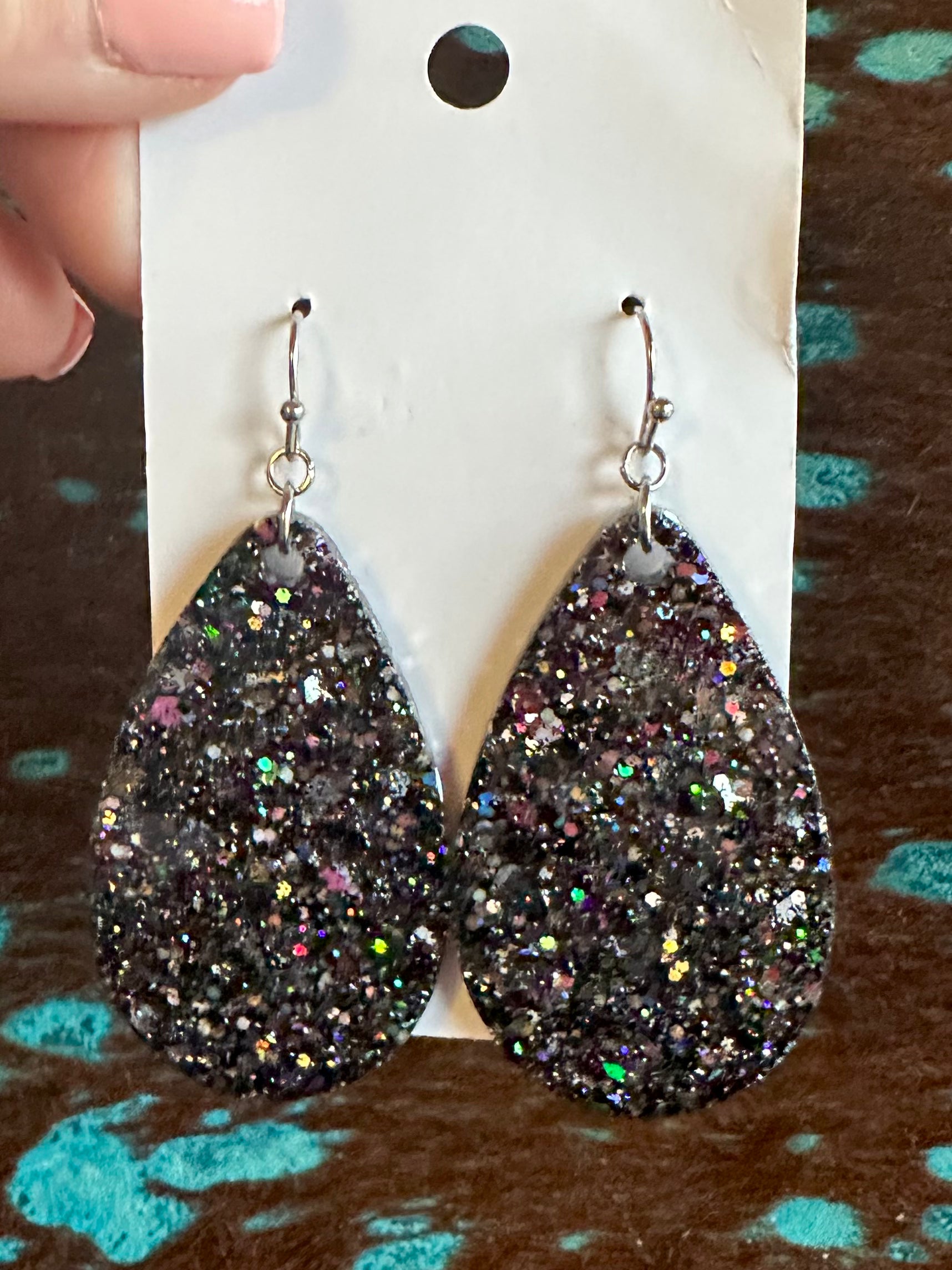 Acrylic Solid Sparkle Earrings