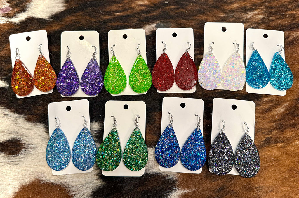 Acrylic Solid Sparkle Earrings