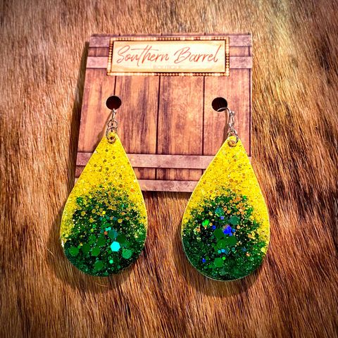 Acrylic Glitter Two-Tone Earrings