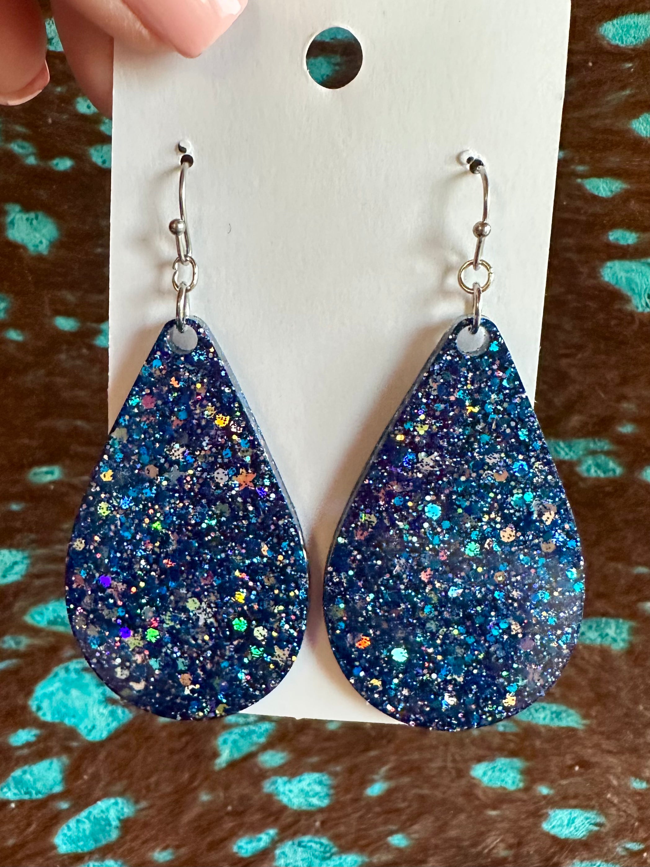 Acrylic Solid Sparkle Earrings