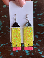 Acrylic Glitter Custom Design Earrings