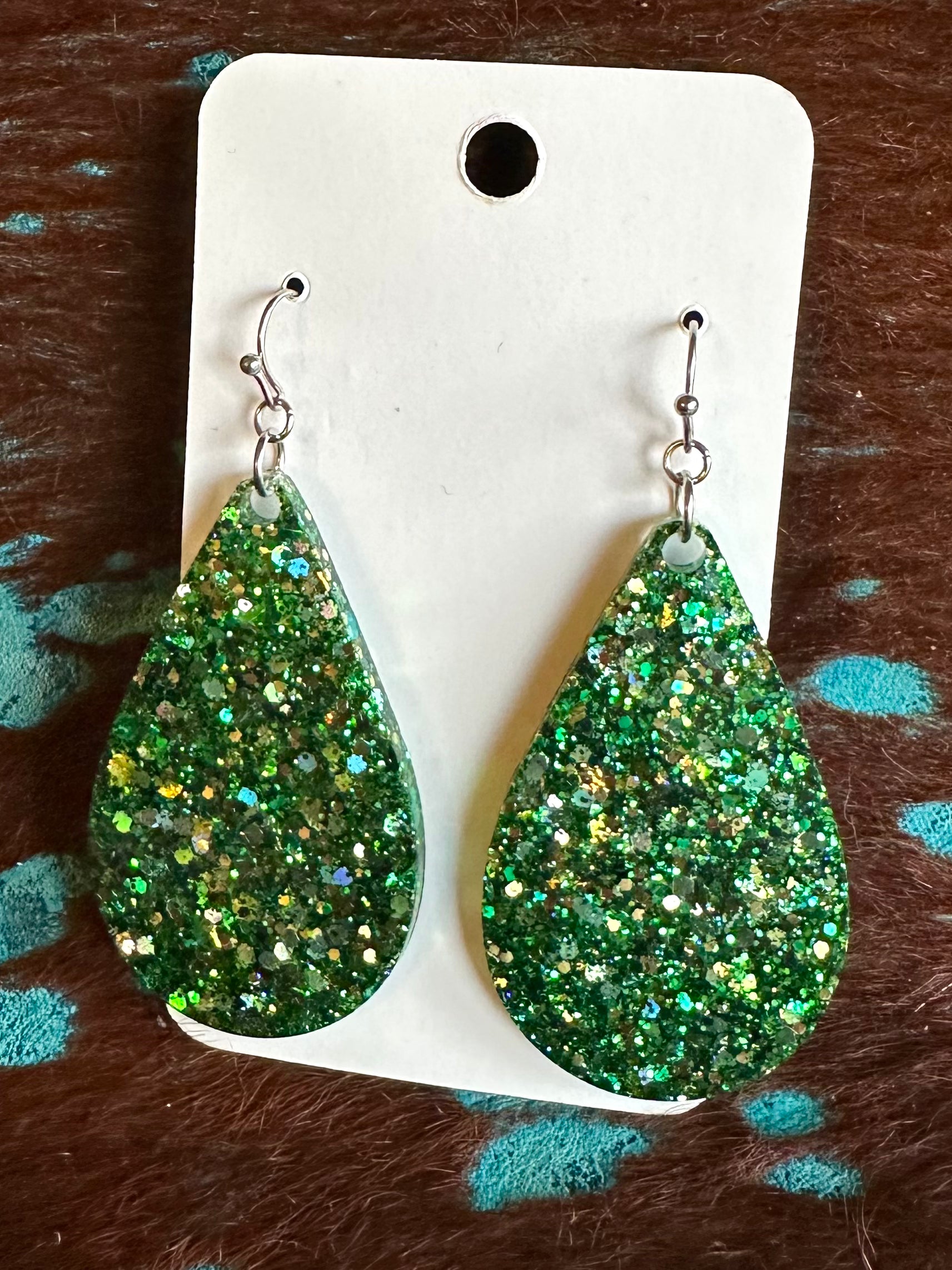 Acrylic Solid Sparkle Earrings