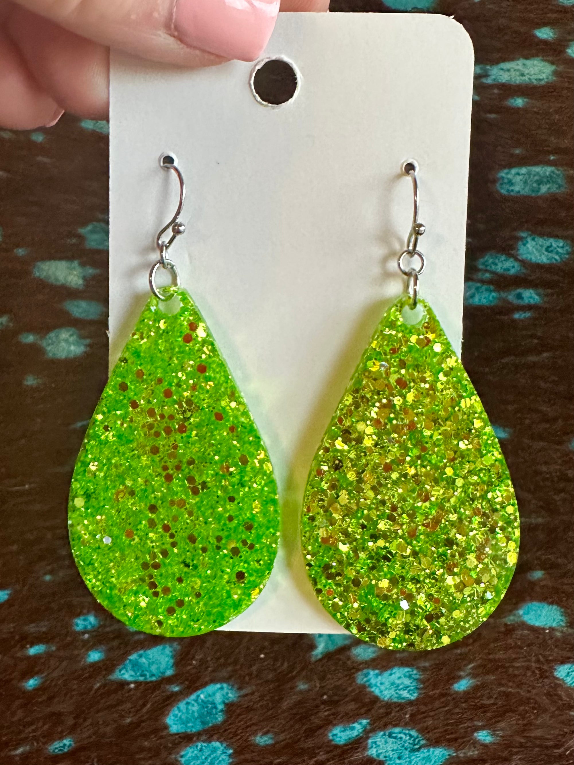Acrylic Solid Sparkle Earrings