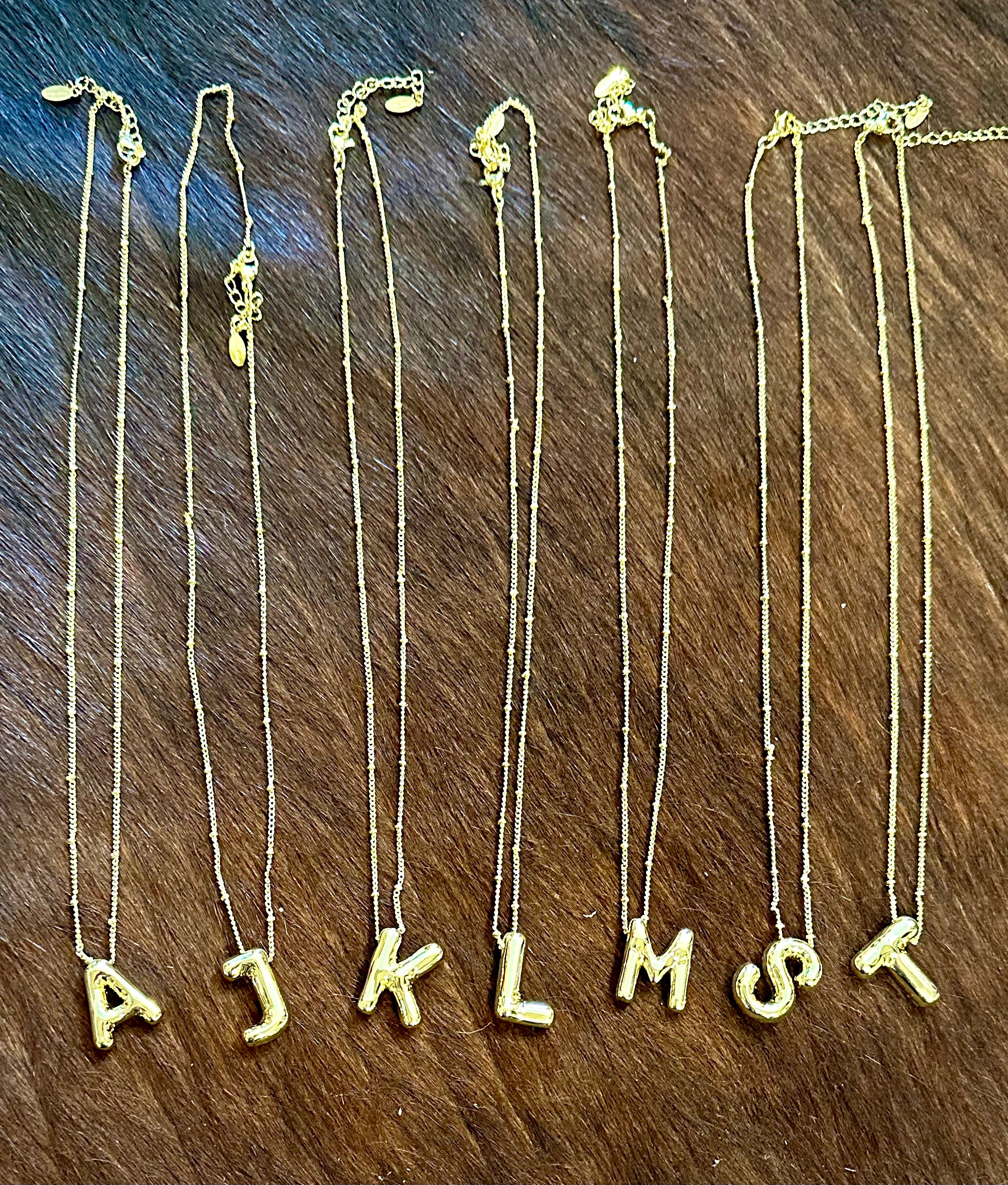 Initial Balloon Bubble 18K Gold Necklace