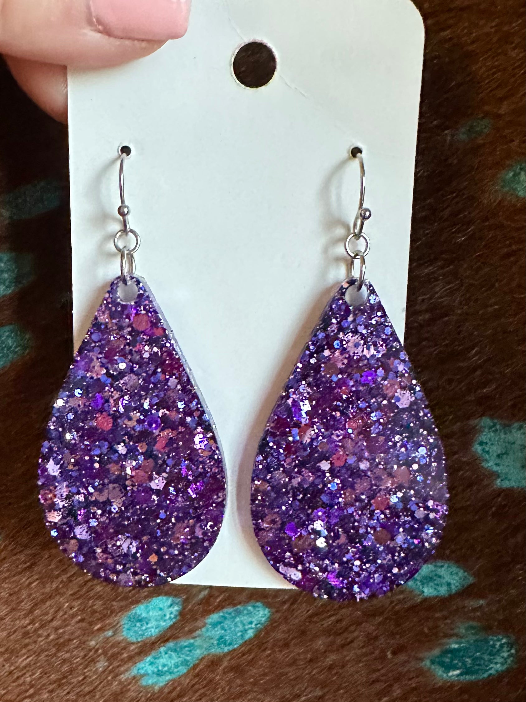 Acrylic Solid Sparkle Earrings