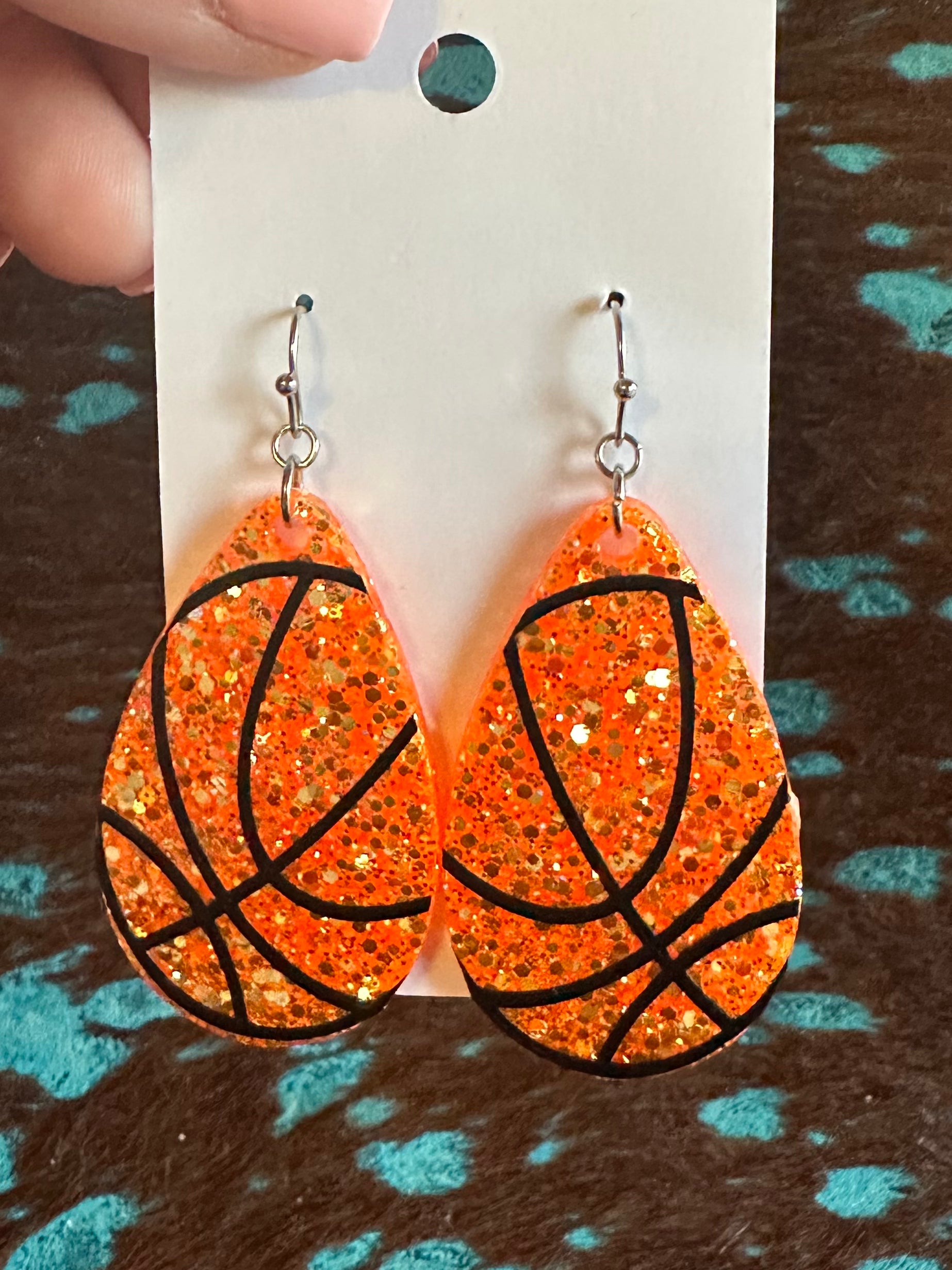 Acrylic Glitter Sports Earrings
