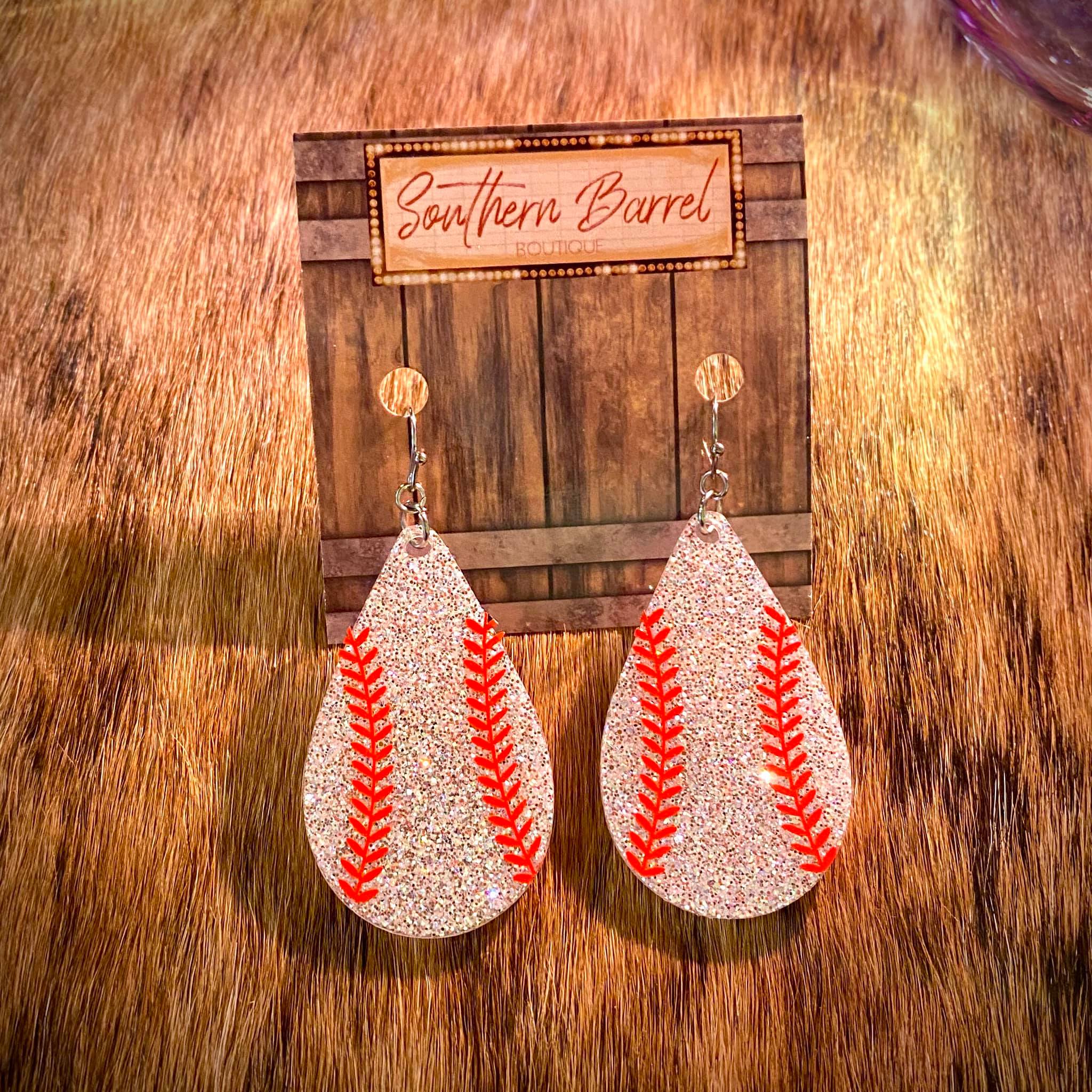 Acrylic Glitter Sports Earrings