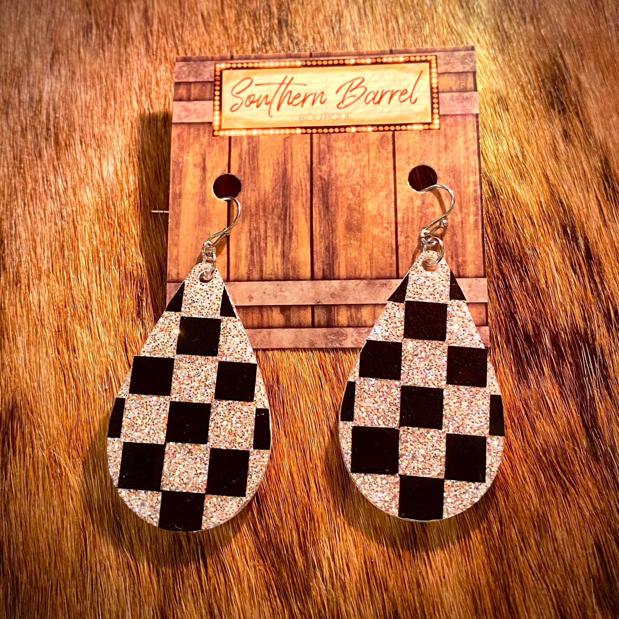 Acrylic Glitter Sports Earrings