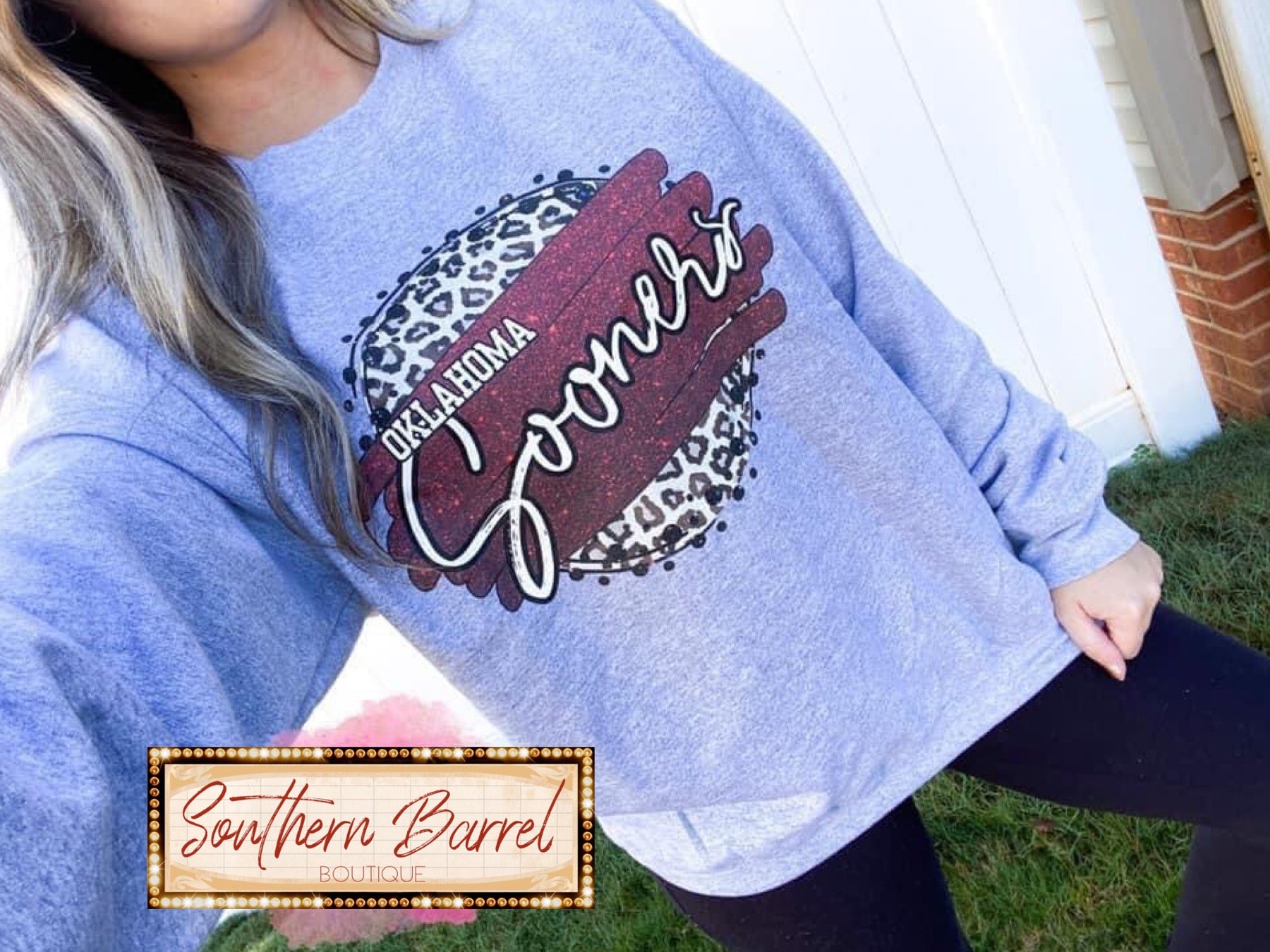 OU Sooners Glitter Spirit Sweatshirt