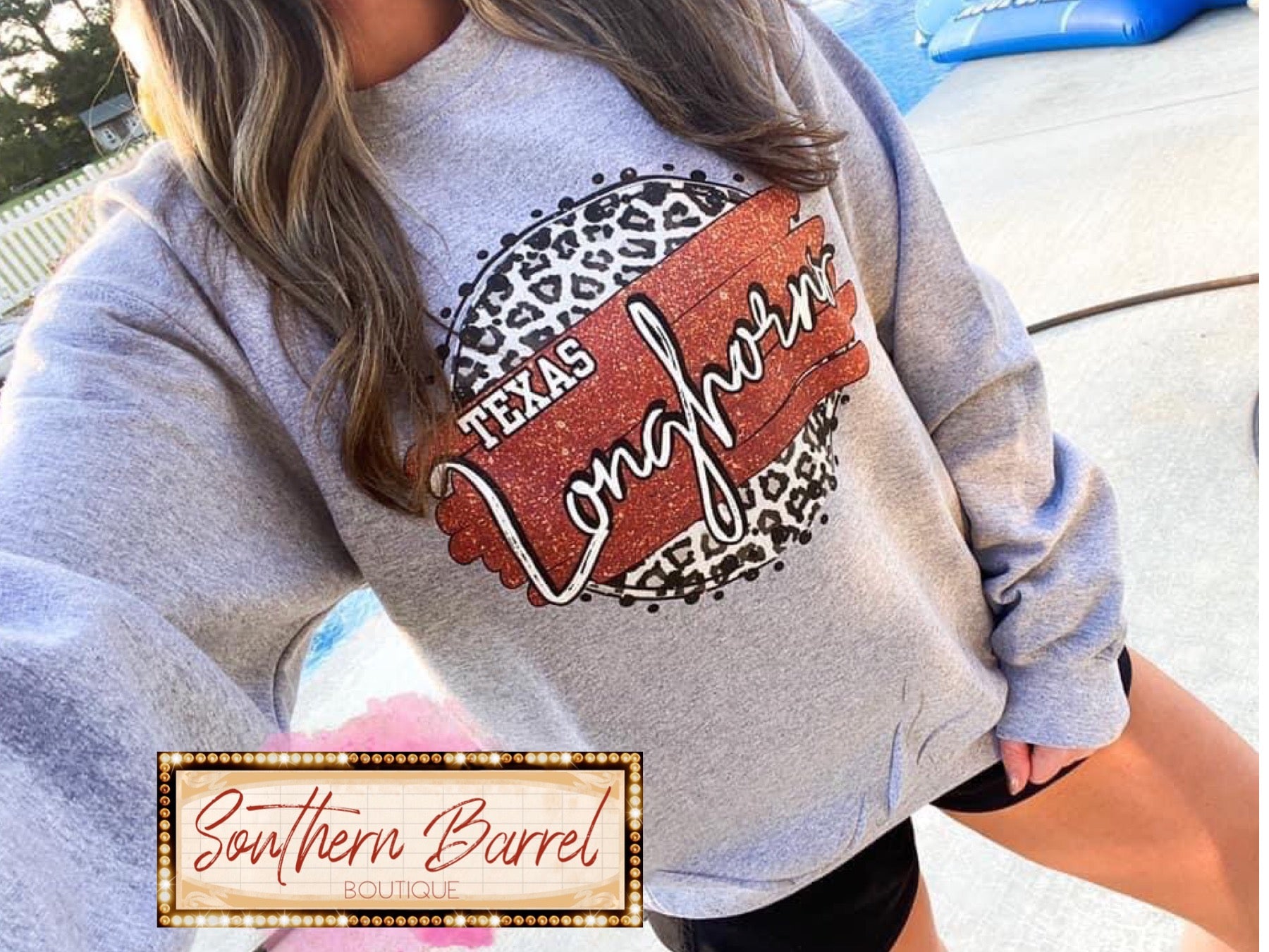 Orange Longhorns Glitter Spirit Sweatshirt