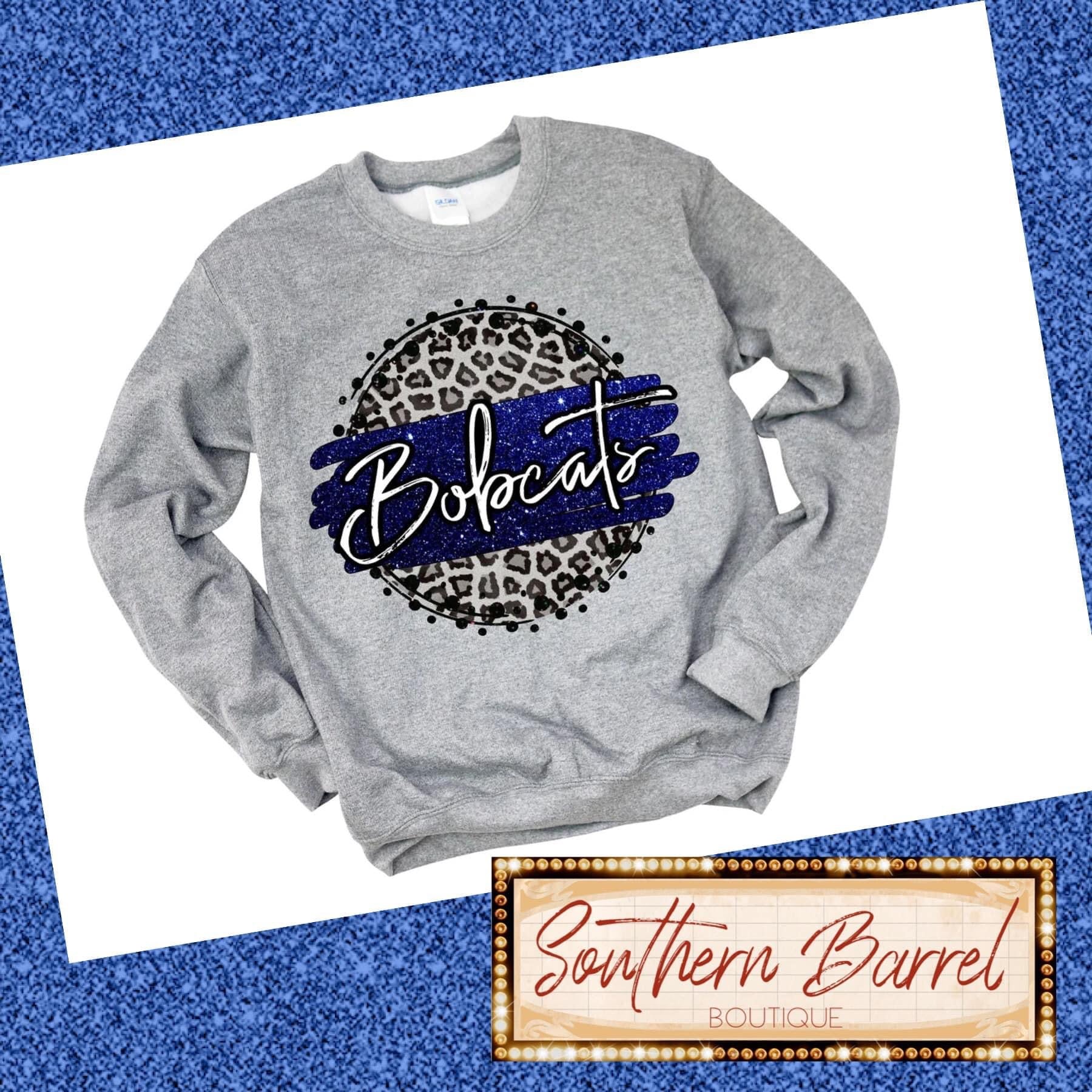 Bobcats Glitter Spirit Sweatshirt - Blue