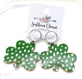 2” Green and Polka Dot Shamrock Dangles